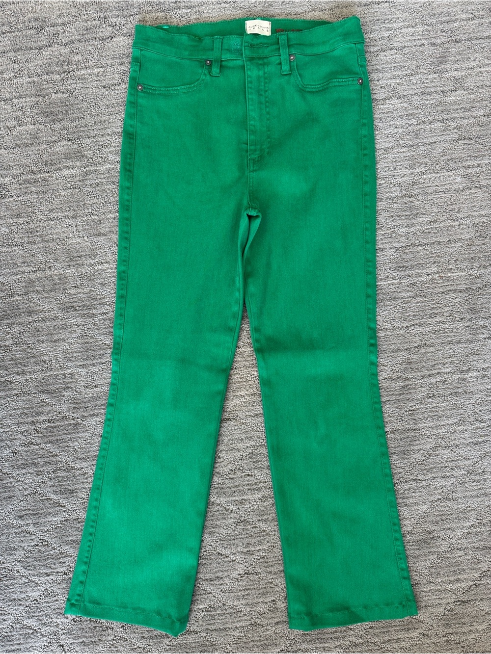 Alice + Olivia Bright Green Flare Jeans